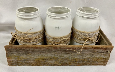 Jars in Wood Tray from Clark Flower and Gift Shop in Clark, SD