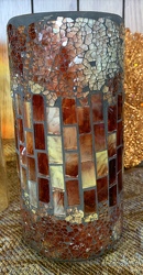 Fall Mosaic Glass Vase from Clark Flower and Gift Shop in Clark, SD