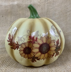 Ceramic Pumpkin Sunflower Design from Clark Flower and Gift Shop in Clark, SD