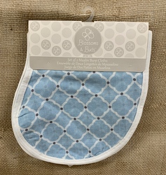 Set of 2 Muslin Burp Cloths Blue from Clark Flower and Gift Shop in Clark, SD