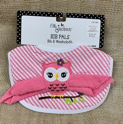 Bib Pals Bib & Washcloth Owl from Clark Flower and Gift Shop in Clark, SD