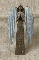 Wood & Metal Angel Figurine from Clark Flower and Gift Shop in Clark, SD