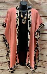 Coral with Animal Print Accent Duster from Clark Flower and Gift Shop in Clark, SD