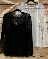 Polyester Lace Knit Curvy Top from Clark Flower and Gift Shop in Clark, SD