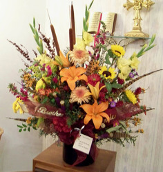 Fall Mix with Pheasant Feathers from Clark Flower and Gift Shop in Clark, SD