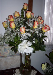 Dozen Roses & Babies Breath from Clark Flower and Gift Shop in Clark, SD