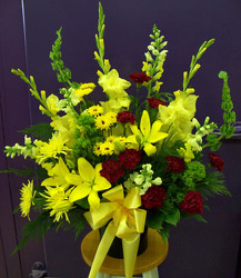 Burgundy & Yellow Mix from Clark Flower and Gift Shop in Clark, SD