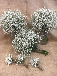 Babies Breath Wedding Bouquets & Boutineers from Clark Flower and Gift Shop in Clark, SD