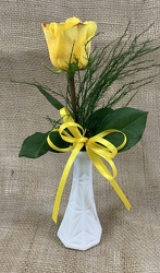 Yellow Rose Bud Vase Yellow Rose Week Special from Clark Flower and Gift Shop in Clark, SD