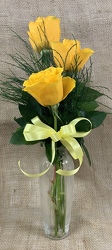 Yellow Rose Trio from Clark Flower and Gift Shop in Clark, SD