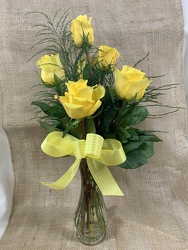 Half Dozen Yellow Roses Yellow Rose Week Special from Clark Flower and Gift Shop in Clark, SD