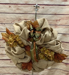 Fall Burlap Wreath from Clark Flower and Gift Shop in Clark, SD