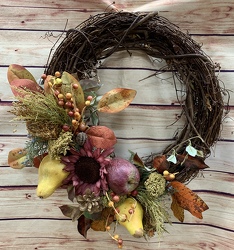 Fall Grapevine Wreath from Clark Flower and Gift Shop in Clark, SD