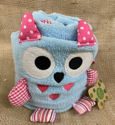 Owl Rolled Baby Blanket Blue from Clark Flower and Gift Shop in Clark, SD