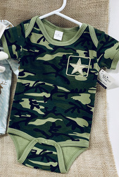Camo Kid Diaper Shirt from Clark Flower and Gift Shop in Clark, SD