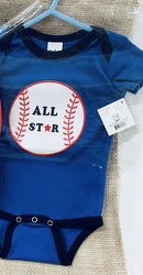 Baseball Baby Diaper Shirt from Clark Flower and Gift Shop in Clark, SD