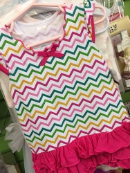 Baby Dress, Chevron w/Ruffle, Cap Sleeve from Clark Flower and Gift Shop in Clark, SD