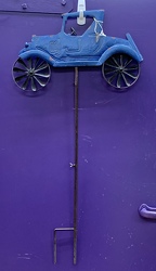 Blue Car Kinetic Garden Stake from Clark Flower and Gift Shop in Clark, SD