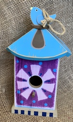 Painted Wood Birdhouse from Clark Flower and Gift Shop in Clark, SD