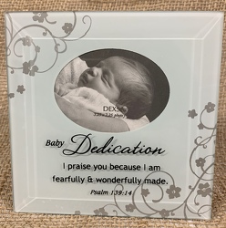 Baby Dedication Glass Photo Frame from Clark Flower and Gift Shop in Clark, SD