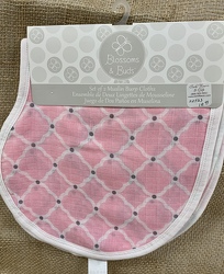 Set of 2 Muslin Burp Cloths Pink from Clark Flower and Gift Shop in Clark, SD
