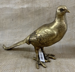 Gold Resin Pheasant Figurine from Clark Flower and Gift Shop in Clark, SD