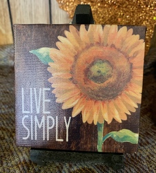 Live Simply Sunflower Canvas on Easel from Clark Flower and Gift Shop in Clark, SD