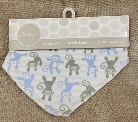 Monkey Bandana Bib from Clark Flower and Gift Shop in Clark, SD