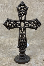 Metal Standing Cross from Clark Flower and Gift Shop in Clark, SD