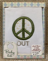 Peace Out Baby Bib from Clark Flower and Gift Shop in Clark, SD