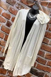 White Hooded Braided Cardigan from Clark Flower and Gift Shop in Clark, SD