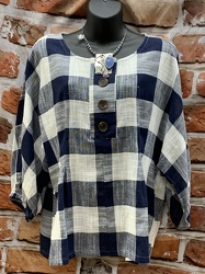 Navy Check Top from Clark Flower and Gift Shop in Clark, SD