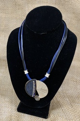 Matte Silver Denim Circle Necklace from Clark Flower and Gift Shop in Clark, SD
