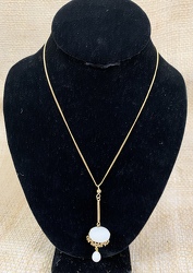 Gold Necklace with White Stone from Clark Flower and Gift Shop in Clark, SD