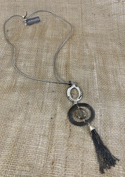 Long Silver Necklace with Double Ring from Clark Flower and Gift Shop in Clark, SD