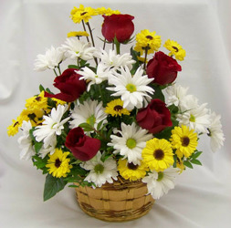 Wicker Basket of Blooms from Clark Flower and Gift Shop in Clark, SD