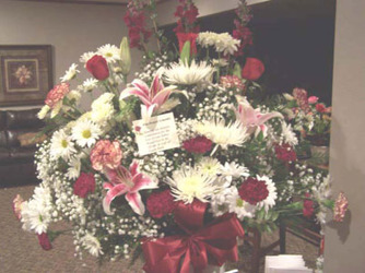 Burgundy & White with Stargazer Lilies from Clark Flower and Gift Shop in Clark, SD