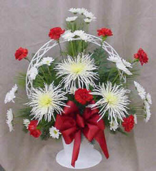 Basket in Red & White from Clark Flower and Gift Shop in Clark, SD