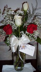 Red & White Roses from Clark Flower and Gift Shop in Clark, SD