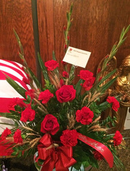 Red Blooms & Wheat from Clark Flower and Gift Shop in Clark, SD