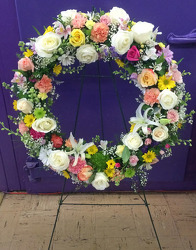 24" Pastel Wreath from Clark Flower and Gift Shop in Clark, SD