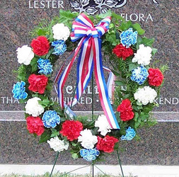 Red, White, & Blue Wreath from Clark Flower and Gift Shop in Clark, SD