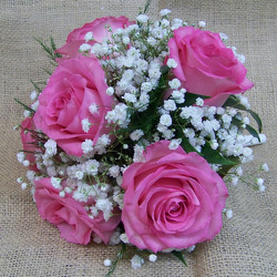 Pink Roses & Babies Breath Bouquet from Clark Flower and Gift Shop in Clark, SD