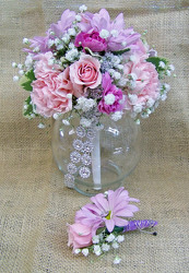 Pink & lavender Bouquet & Boutineer from Clark Flower and Gift Shop in Clark, SD