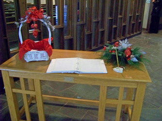 Entry Decor for Christmas Wedding from Clark Flower and Gift Shop in Clark, SD