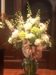 Altar Bouquet in White, Pink, & Green from Clark Flower and Gift Shop in Clark, SD