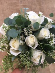 White Rose Brides Bouquet from Clark Flower and Gift Shop in Clark, SD